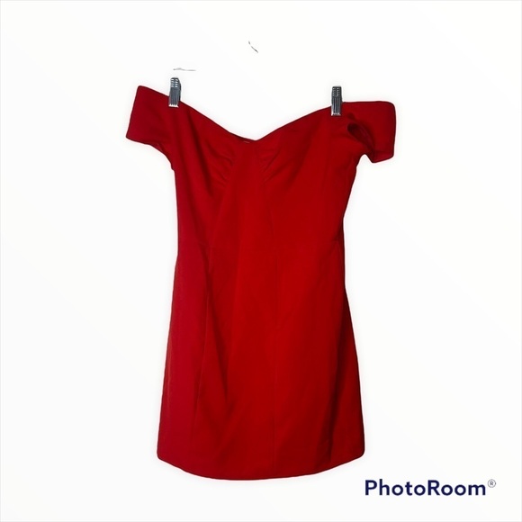 NBD x REVOLVE Red Rosie Off the Shoulder Bodycon Mini Dress Size Small Cocktail - Picture 4 of 8